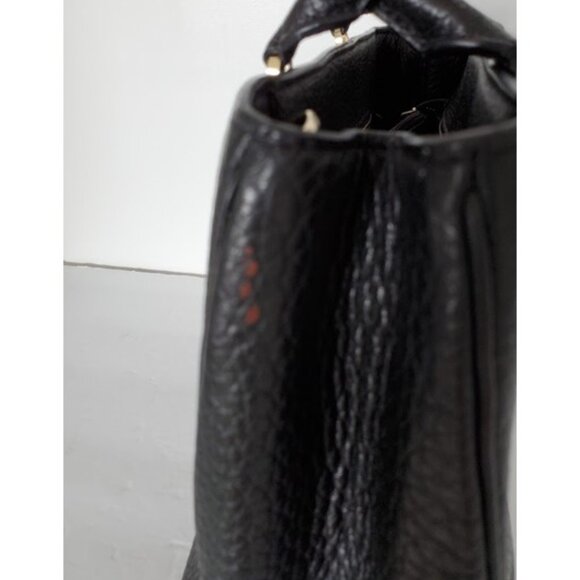 Kate Spade Leighton Black Pebbled Leather Satchel Bag Purse Handbag Old Money - Picture 6 of 13